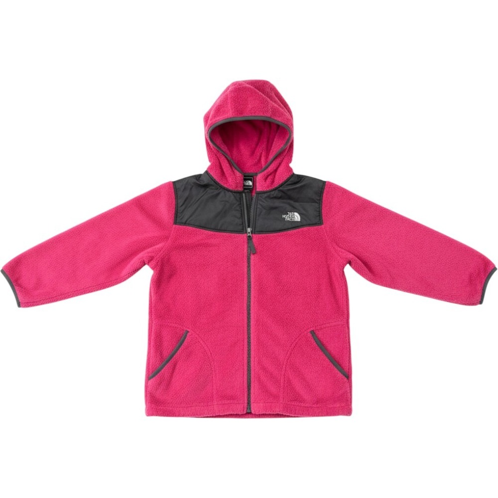 The North Face Fleece Hooded Jacket Girls XL/TG (18) Pink Black Full Zip Denali
